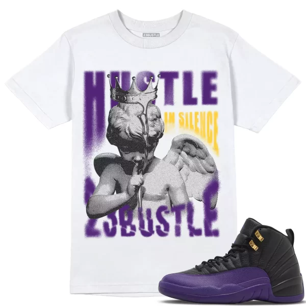 Shirt to Match Jordan 12 Field Purple 12s Sneaker 23Bustle, Hustle In Silence Jezsport.com