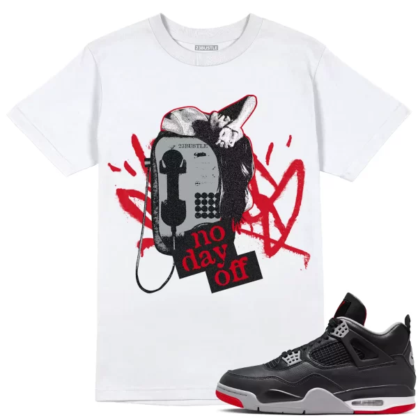 Shirt to Match Jordan 4 Bred Reimagined Sneaker 23Bustle, No Day Off Sneaker Tee Jezsport.com