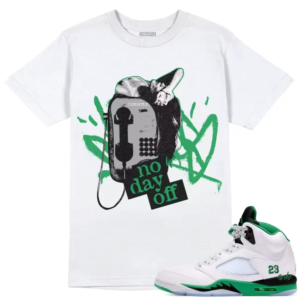 Shirt to Match Jordan 5 Lucky Green Sneaker 23Bustle - No Day Off Sneaker Tee Jezsport.com