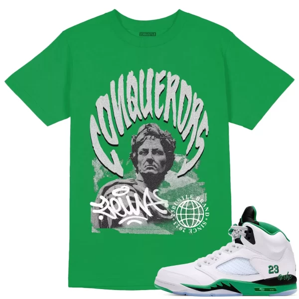 Shirt to Match Jordan 5 Lucky Green Sneaker 23Bustle - Conquerors Sneaker Tee Jezsport.com