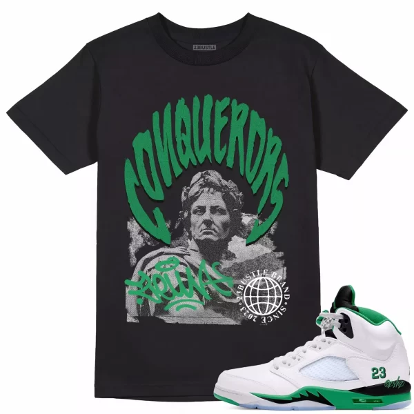 Shirt to Match Jordan 5 Lucky Green Sneaker 23Bustle - Conquerors Sneaker Tee Jezsport.com