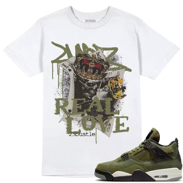 Shirt to Match Jordan 4 Craft Olive Sneaker 23Bustle - Real Love Sneaker Tee Jezsport.com