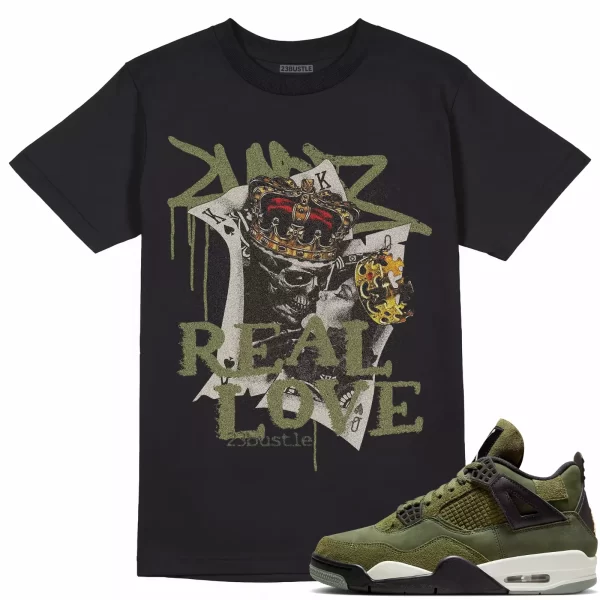 Shirt to Match Jordan 4 Craft Olive Sneaker 23Bustle - Real Love Sneaker Tee Jezsport.com