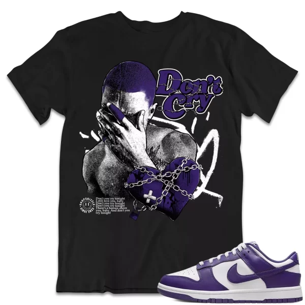 Shirt to Match Dunk Low Championship Court Purple dropSkizzle - Don't Cry Tee Jezsport.com