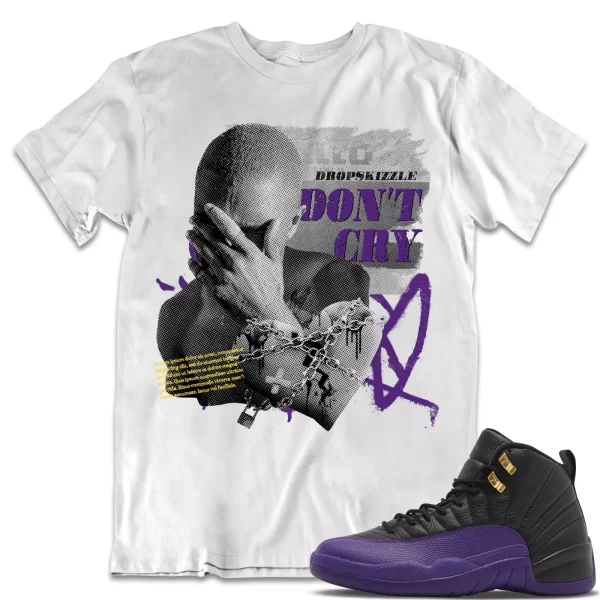 Shirt to Match Jordan 12 Field Purple 12s Sneaker dropSkizzle - Don't Cry Grunge Jezsport.com