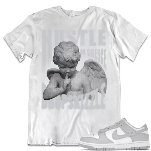 Shirt to Match Dunk Low Grey Fog dropSkizzle - Hustle In Silence Grunge Jezsport.com