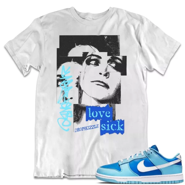 Shirt to Dunk Low Argon Blue dropSkizzle - Love Sick Grunge Sneaker Tee Jezsport.com