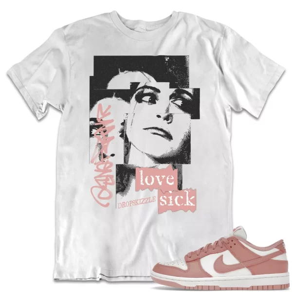 Shirt to Dunk Low Rose Whisper dropSkizzle - Love Sick Grunge Sneaker Tee Jezsport.com