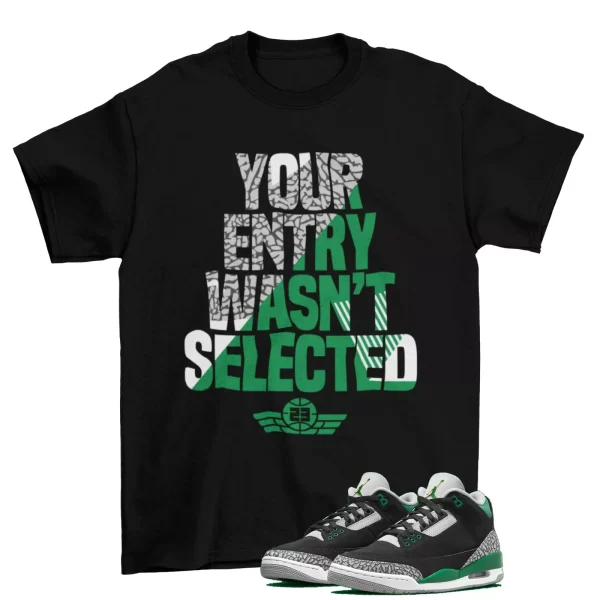 Sneaker L Shirt Black to Match Air Jordan 3 Pine Green CT8532-030 Jezsport.com