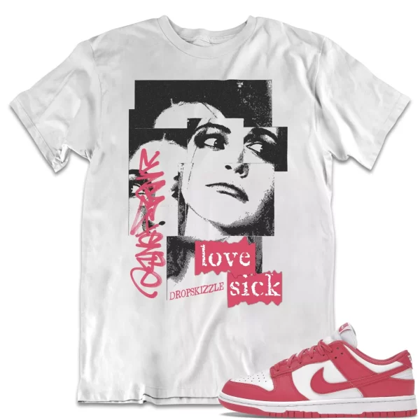 Shirt to Dunk Low Archeo Pink dropSkizzle - Love Sick Grunge Sneaker Tee Jezsport.com