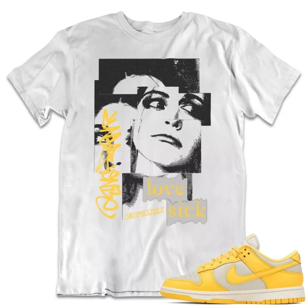 Shirt to Dunk Low Citron Pulse dropSkizzle - Love Sick Grunge Sneaker Tee Jezsport.com