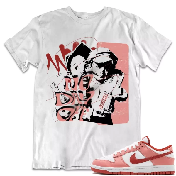 Shirt to Dunk Low Red Rugged dropSkizzle - No Day Off Grunge Sneaker Tee Jezsport.com