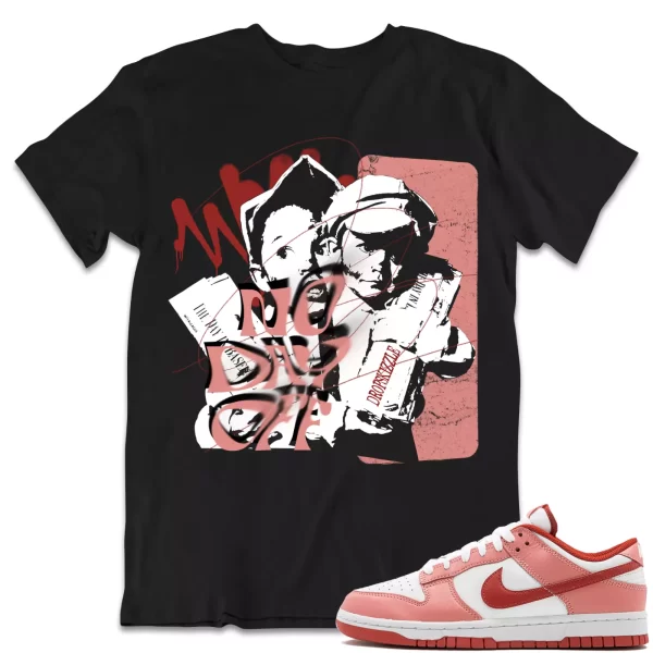 Shirt to Dunk Low Red Rugged dropSkizzle - No Day Off Grunge Sneaker Tee Jezsport.com