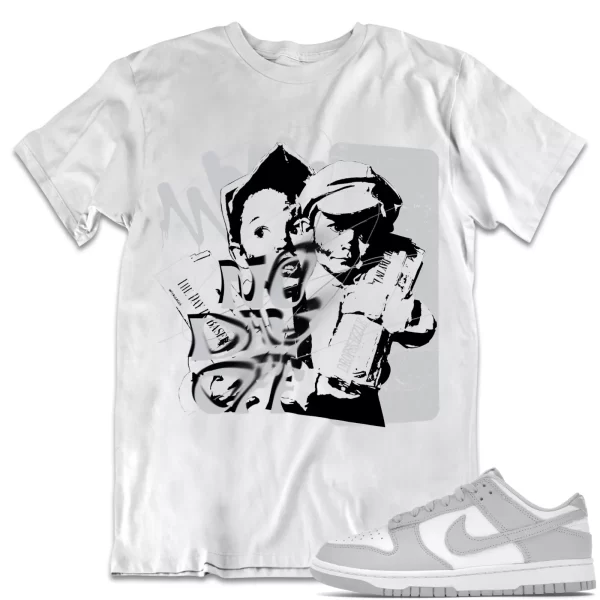 Shirt to Dunk Low Grey Fog dropSkizzle - No Day Off Grunge Sneaker Tee Jezsport.com