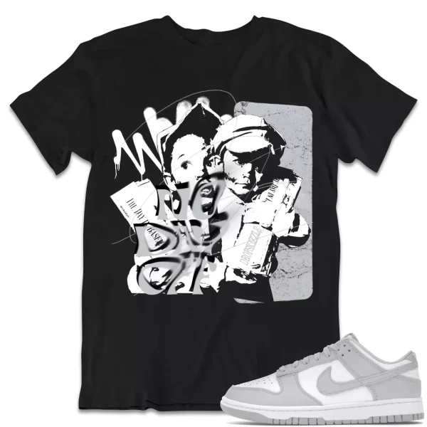 Shirt to Dunk Low Grey Fog dropSkizzle - No Day Off Grunge Sneaker Tee Jezsport.com