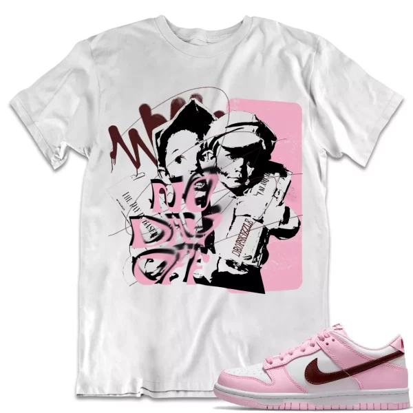 Shirt to Dunk Low Pink Foam dropSkizzle - No Day Off Grunge Sneaker Tee Jezsport.com