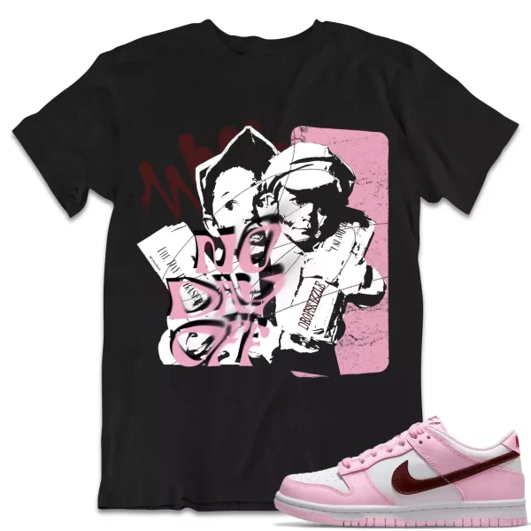 Shirt to Dunk Low Pink Foam dropSkizzle - No Day Off Grunge Sneaker Tee Jezsport.com