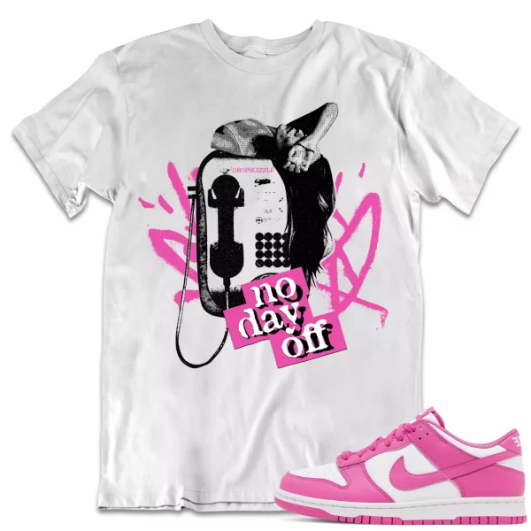 Shirt to Dunk Low Active Fuchsia dropSkizzle - No Day Off 1 Sneaker Tee Jezsport.com