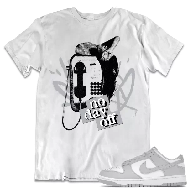 Shirt to Dunk Low Grey Fog dropSkizzle - No Day Off 1 Sneaker Tee Jezsport.com