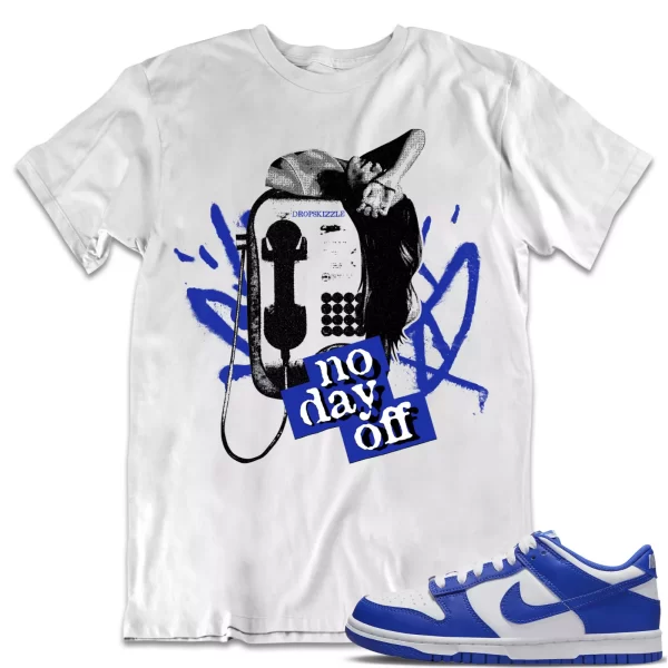 Shirt to Dunk Low Race Blue White dropSkizzle - No Day Off 1 Sneaker Tee Jezsport.com