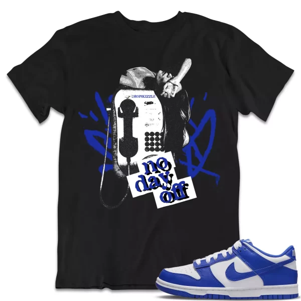 Shirt to Dunk Low Race Blue White dropSkizzle - No Day Off 1 Sneaker Tee Jezsport.com