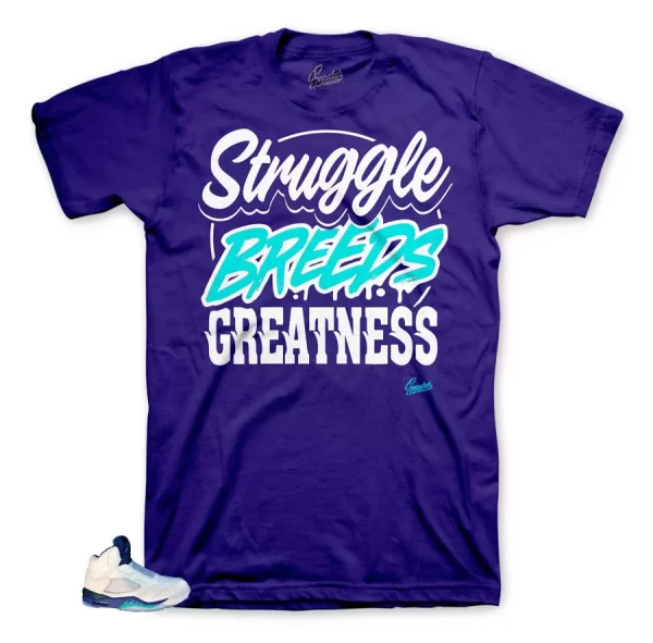 Shirt Match Jordan 5 Grapes Bel Air Fresh Prince Shoes - Struggle Breeds Tee Jezsport.com