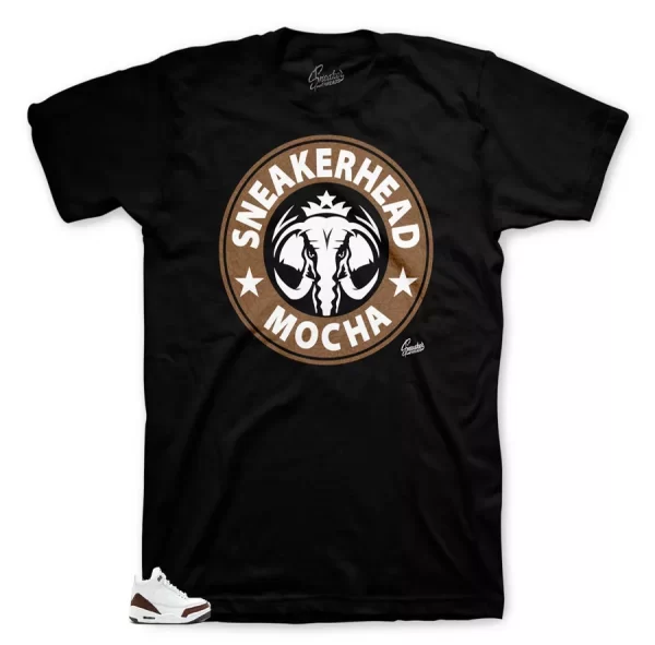 Shirt Match Jordan Retro 3 Mocha - Dark Roast Tee Jezsport.com