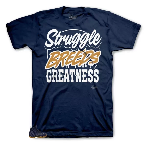 Shirt Match Foamposite Midnight Navy Foam - Struggle Breeds Tee Jezsport.com