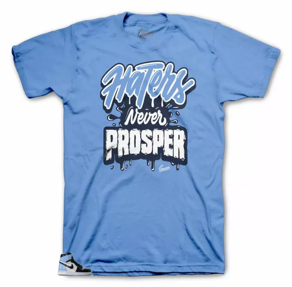 Shirt Match Jordan 1 Blue Chill UNC Patent - Never Prosper Tee Jezsport.com