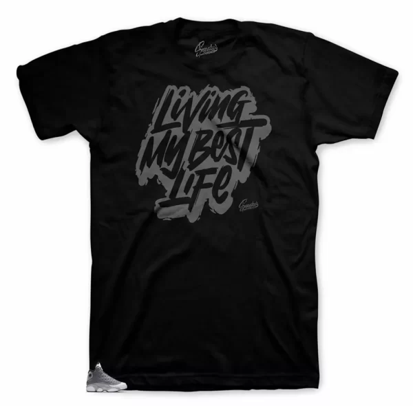 Shirt Match Jordan 13 Atmosphere Grey Retro Shoes - Living Life Tee Jezsport.com