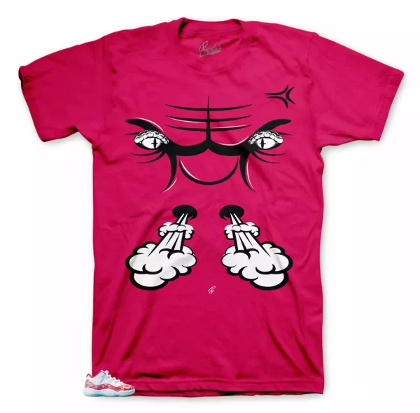 Shirt Match Jordan 11 Pink Snakeskin Watermelon - Bull Bite Tee Jezsport.com