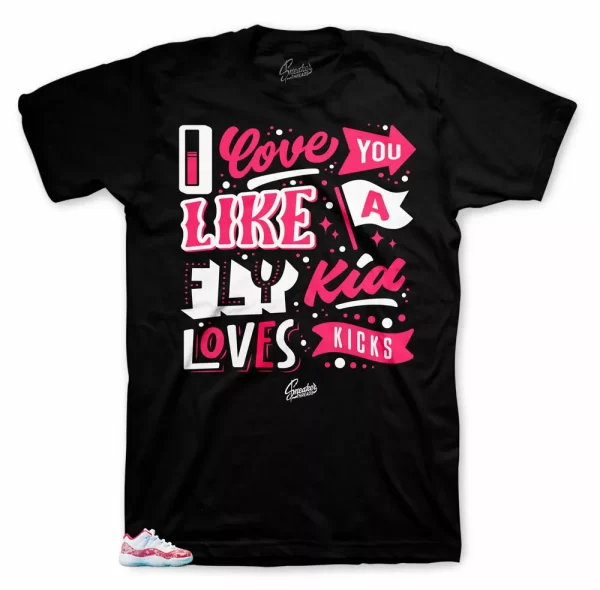 Shirt Match Jordan 11 Pink Snakeskin Watermelon - Love Kicks Tee Jezsport.com