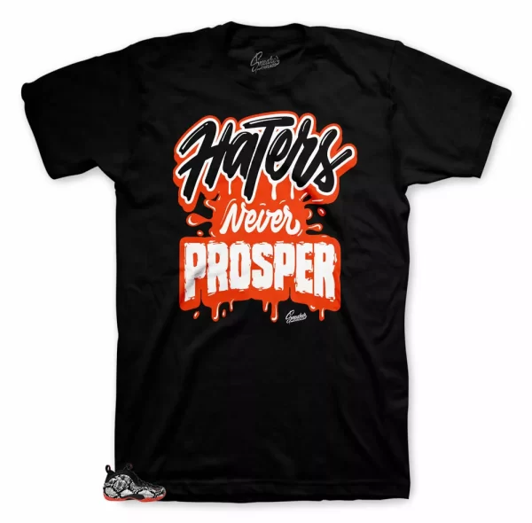 Shirt Match Foamposite Snakeskin Habanero Red Foams - Never Prosper Tee Jezsport.com