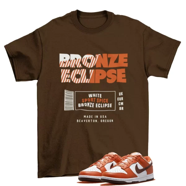 Box Label Shirt to Match Dunk Low Bronze Eclipse Mesa Orange / DQ4697-800 Jezsport.com