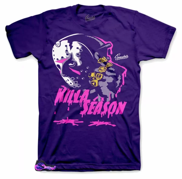 Shirt Match Foamposite Purple Camo Foam - Killa Season Tee Jezsport.com