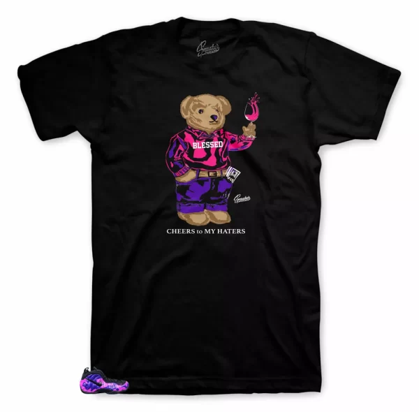 Shirt Match Foamposite Purple Camo Foam - Cheers Bear Tee Jezsport.com