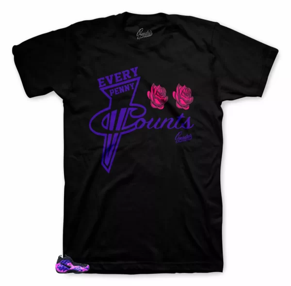 Shirt Match Foamposite Purple Camo Foam - Every Penny Tee Jezsport.com