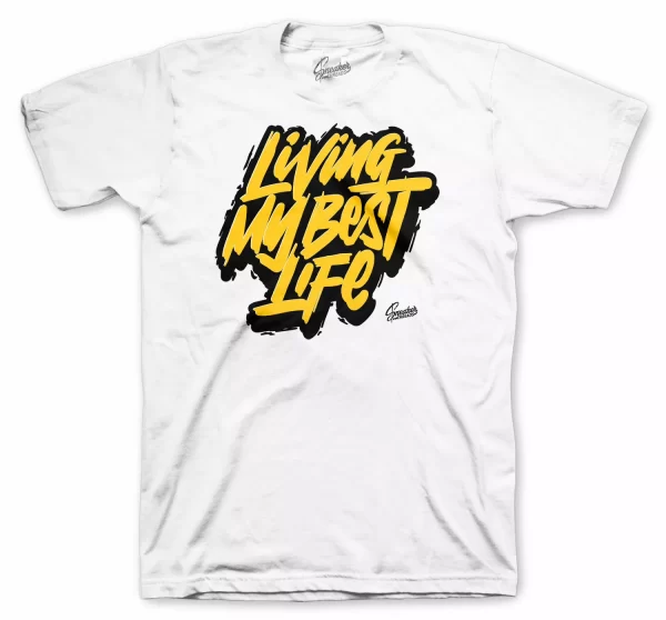 Shirt Match Jordan 12 Reverse Taxi Black/White - Living Life Tee Jezsport.com