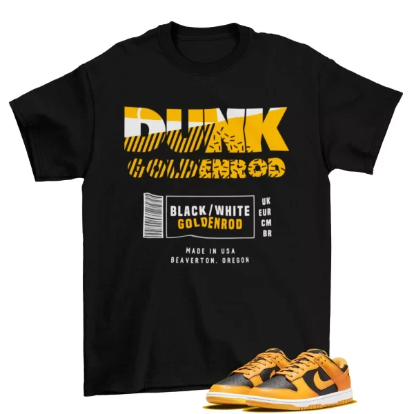 Box Label Sneaker Shirt to Match Dunk Low Goldenrod DD1391-004 Jezsport.com