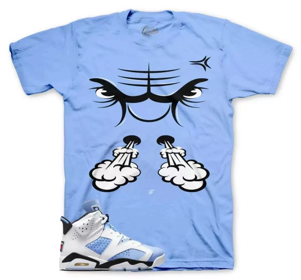 Shirt To Match Jordan 6 UNC University Blue - Raging Face Sneaker Tee Jezsport.com