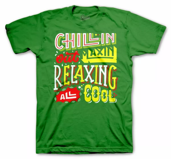 Shirt Match Jordan 4 Lucid Green Rasta Shoes - Chillin Relaxin Tee Jezsport.com