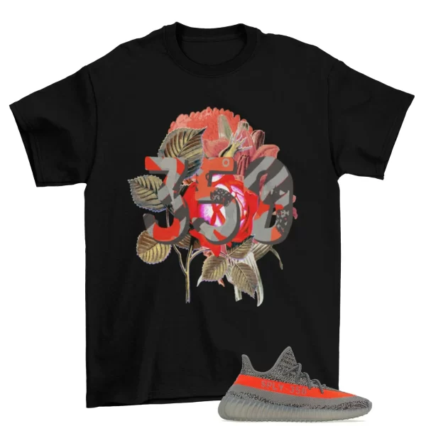 Floral 350 Pattern Sneaker Shirt Black to MatchYeezy 350 Boost V2 Beluga RF Jezsport.com