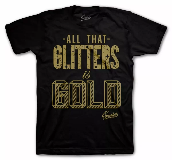 Shirt Match Jordan 1 Black Gold Shoes Metallic Gold Patent - Glitters Tee Jezsport.com