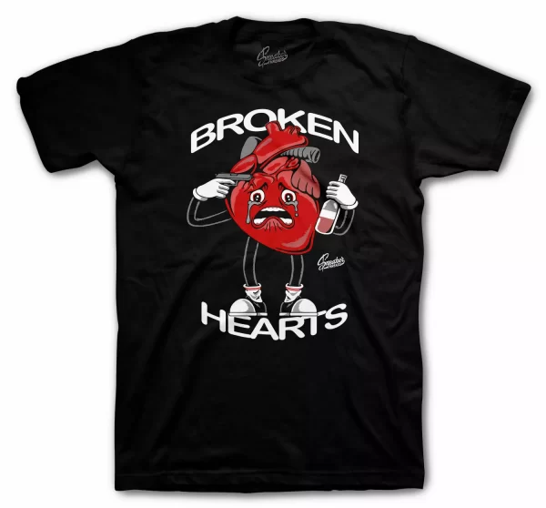 Shirt Match Jordan 13 Red Flint Gym Red Grey Shoes - Broken Hearts Tee Jezsport.com