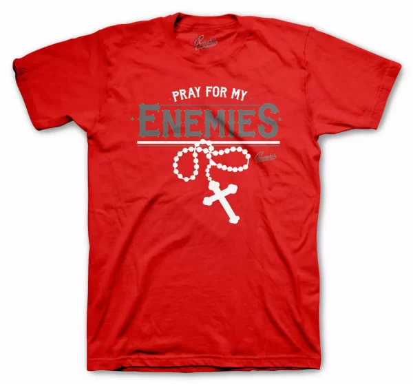 Shirt Match Jordan 13 Red Flint Gym Red Grey Shoes - Enemies Tee Jezsport.com