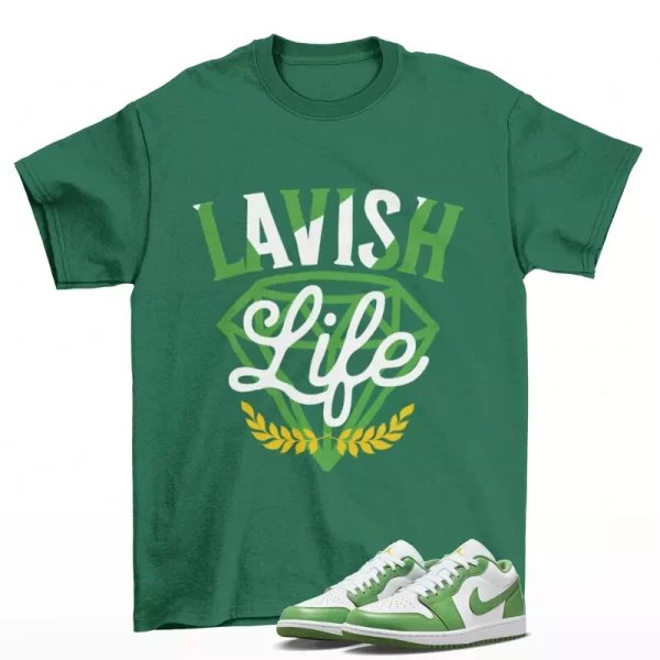 Lavish Sneaker Shirt Green to Match Jordan 1 Low SE Chlorophyll HF4823-100 Jezsport.com