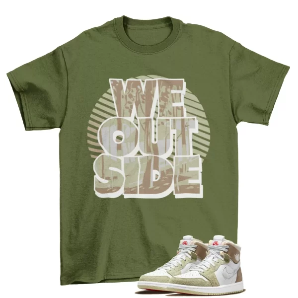 We Outside Shirt to Match Jordan 1 High Zoom CMFT Olive Aura / CT0979-102 Jezsport.com