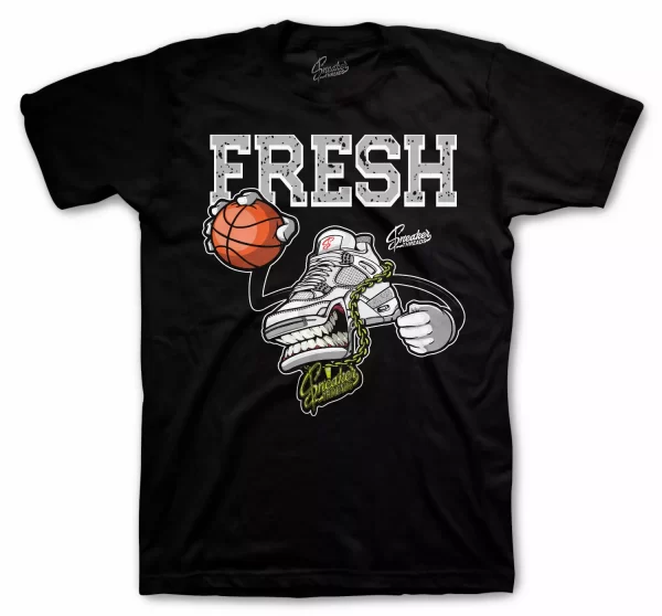 Shirt To Match Jordan 4 White Oreo Tech Grey Shoes - Fresh Fours Tee Jezsport.com