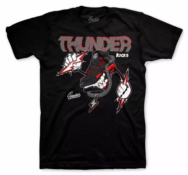 Sneaker Shirt To Match Jordan 4 Red Thunder - Thunder Kicks Tee Jezsport.com