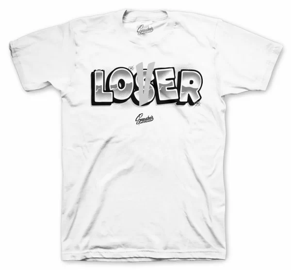 Shirt To Match Jordan 11 Cool Grey 2021 - Lover Loser White Tee Jezsport.com